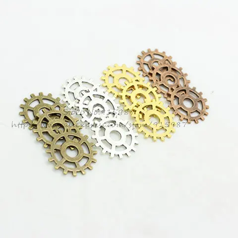 

Sweet Bell Four color Vintage Metal Alloy Steampunk Gears Charm Jewelry Findings Fit Diy Jewelry Making 50pcs/lot 25mm