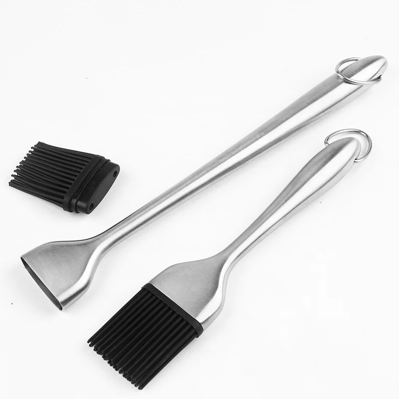 

hot sell Silicone Basting Brushes Bbq Stainless Steel Handle Oil Brush Cooking Butter Bread Silicone Pastry Brush Baking