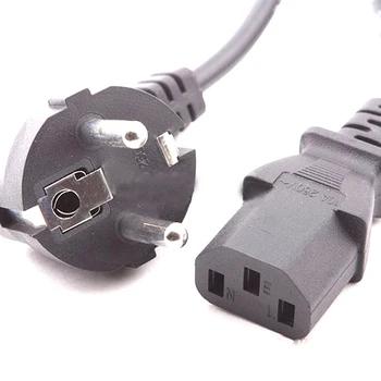 

1pcs 1.5m EU Plug 3Pin Power Cord Cable 3 Prong Computer AC Adapter Lead 3 Pin Power Adapter Cable 10A 250V