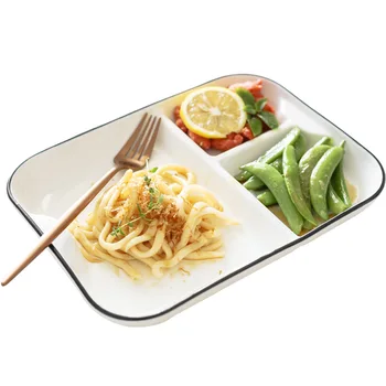 

Quail 10 Inch Simple White Separated Plate, Ceramic Separator, Bpa Free, Stackable, Dishwasher Safe