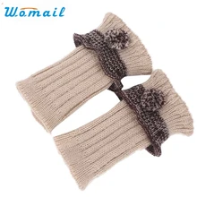 Дизайн Womail Для женщин Повседневное трикотажные гетры с оборкой теплые голенище накладка на резиновой подошве для маленьких детей; носки в виде маленьких шариков Прямая fed30