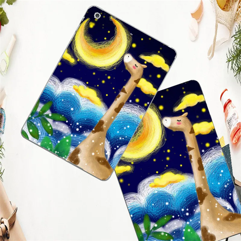 

Giraffe Tablet Cover For iPad Air 2 2017 2018 2019 10.2 9.7 A1822 For iPad 9-f-7 Mini 2 3 4 Pro 10.5 Silicone Custom Case