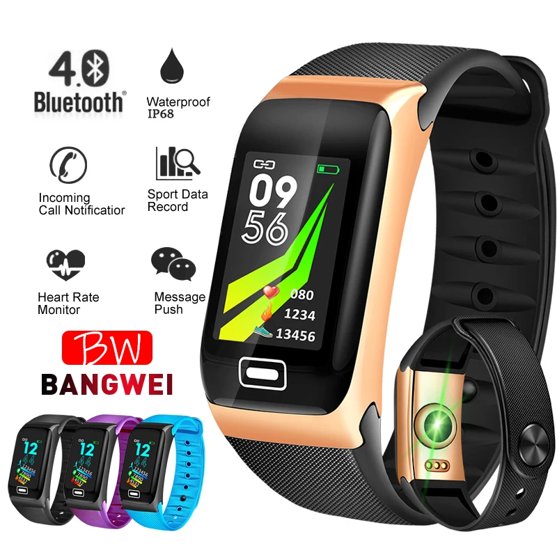 

bangwei 2019 New Smart Sport Watch IP67 Waterproof Fitness Wristband Heart Rate Monitor Pedometer Smart Watch for Android ios