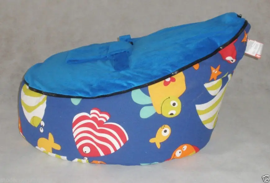 

Free shipping disco convertible baby beanbag chair, two tops baby beanbags cover only brown blue