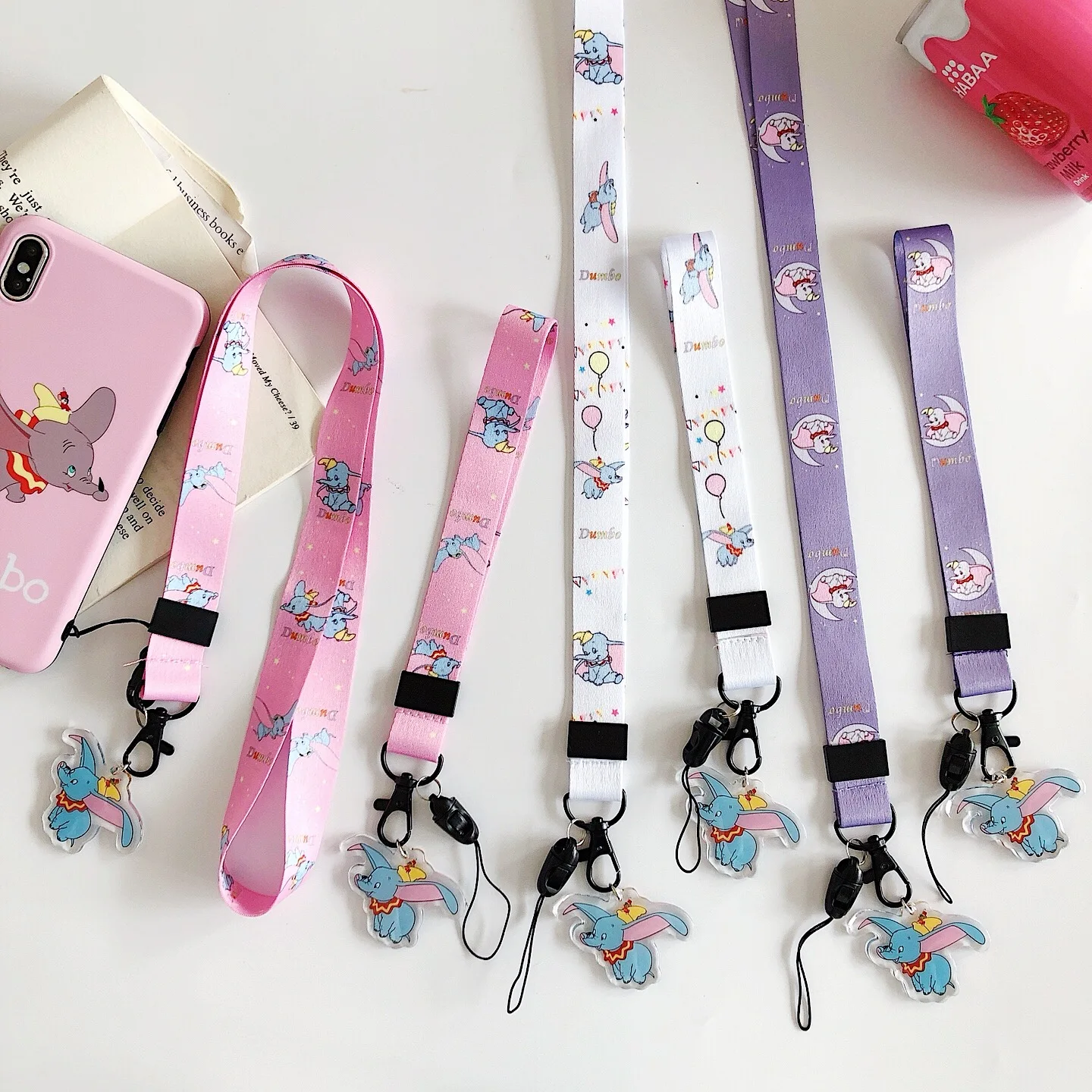 

Mobile Phone Strap phone hand Neck Strap cord For Keys ID Card For USB Badge Holder Hang Mobile Rope Cartoon Cute Dumbo Lanyard
