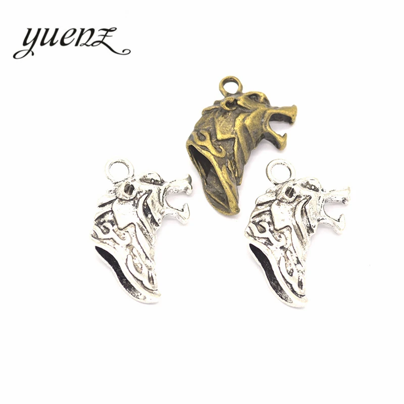 

YuenZ 3pcs Antique Silver color Plated Wolf Charm Pendant fit Making Bracelets Jewelry Findings Accessories DIY 34*21mm D932