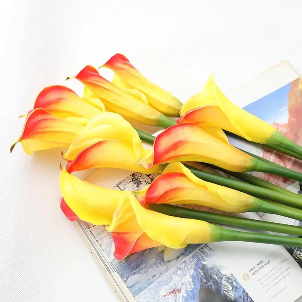 2019 new multi-color handmade artificial fragrance calla lily family wedding decoration bouquet relax mood #3J21 | Дом и сад