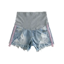 2017 spring and summer shorts pregnant women denim shorts fashion break maternal shorts loose waist mantle pregnant clothes