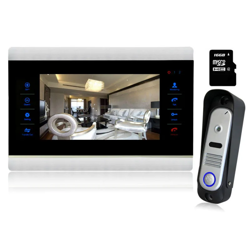 

Homefong 1 Outdoor Camera1 Monitor Night Vision Video Doorbell Intercom System Home Security Video Door Phone With 16 G sd Card