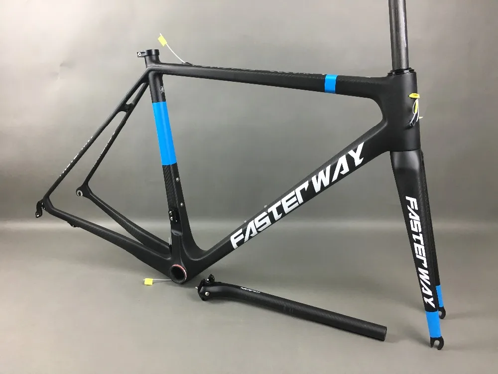 Cheap classic design FASTERWAY PRO full black with no logo carbon road bike frameset:carbon Frame+Seatpost+Fork+Clamp+Headset,free ems 14