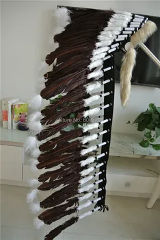 

large dark brown feather headdress christmas decor 40inch full high feather headpiece