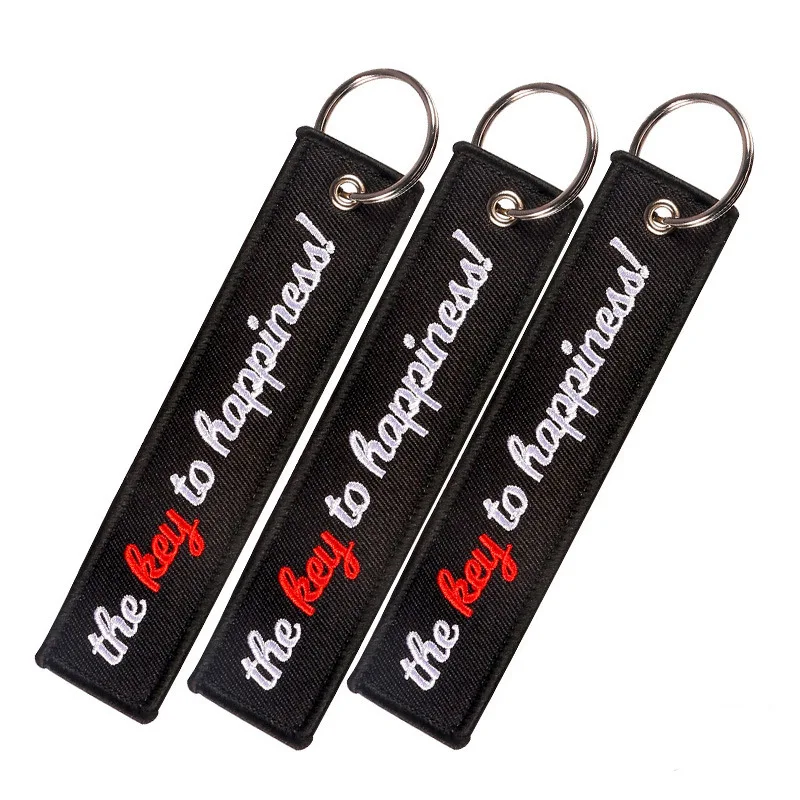 

Fashion Key Tag Bijoux Keychain for Motorcycles The Key to Happiness Key Fobs Key Ring Chaveiro Remove Before Flight Brand Tag