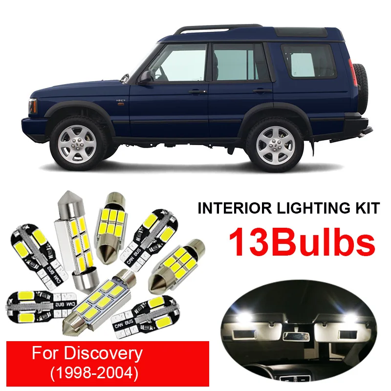 13 шт. белые светодиодные с Canbus лампы Интерьер комплект для 1998 2004 Land Rover Дискавери