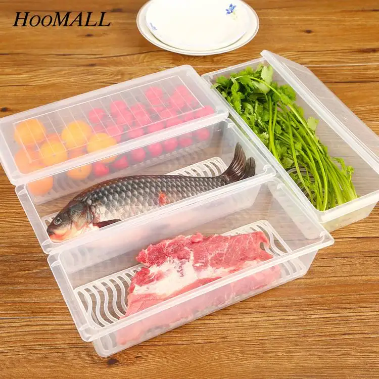 Plastic Multi Functional Storage Box Kitchen Refrigerator Food Drainage