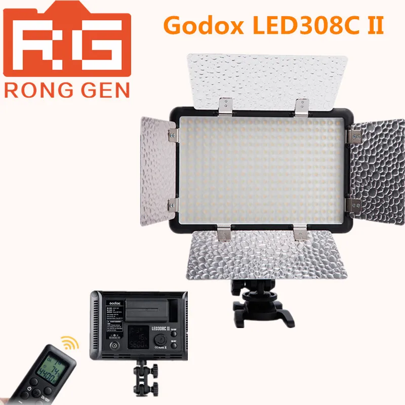 

Godox LED308C II 3300-5600K LED Video Studio Light w/ Remote Control &Barndoor for Canon Nikon Panasonic JVC Camera Camcorder DV