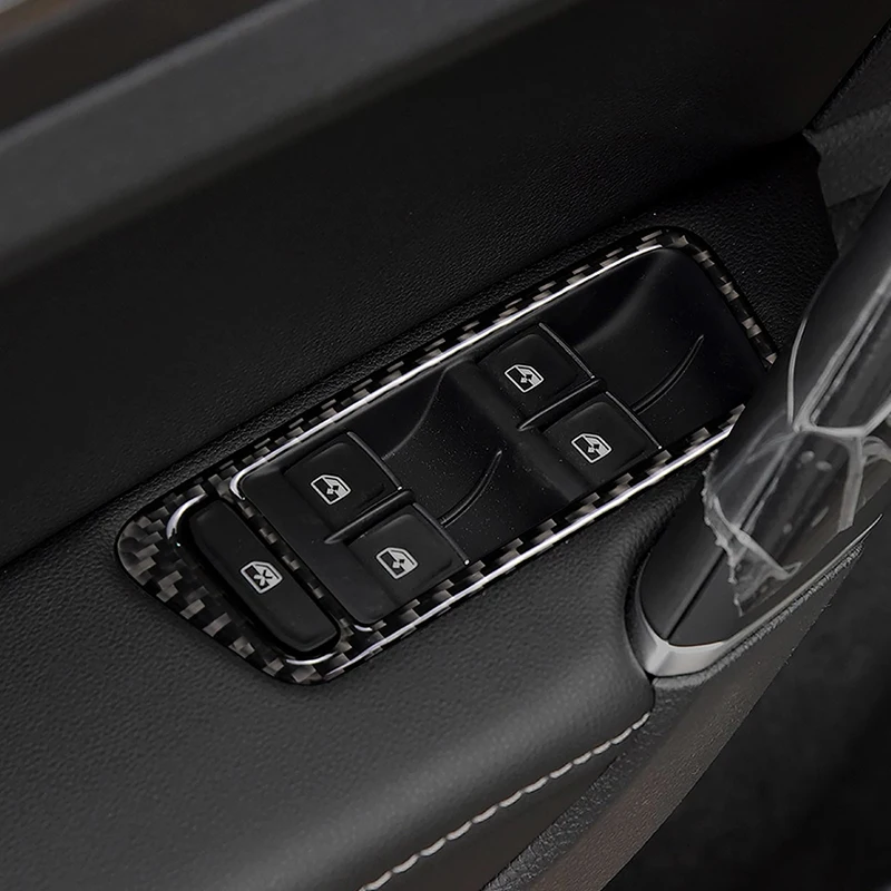 

For VW Golf 7 MK7 VII 2013 2014 2015 2016 2017 4pcs Carbon Fiber Car Door Window Lift Switch Frame Cover