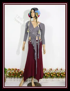 

Belly dance top belly dance costume modal YOGA modal Lycra cotton top HHW12-13