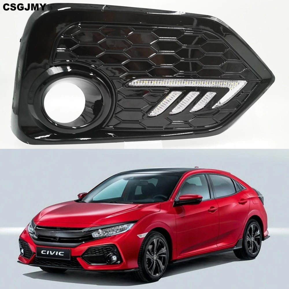 1 комплект для Honda CIVIC hatchback дневного света светодиодный DRL Туман лампа фары желтый сигнальные лампы