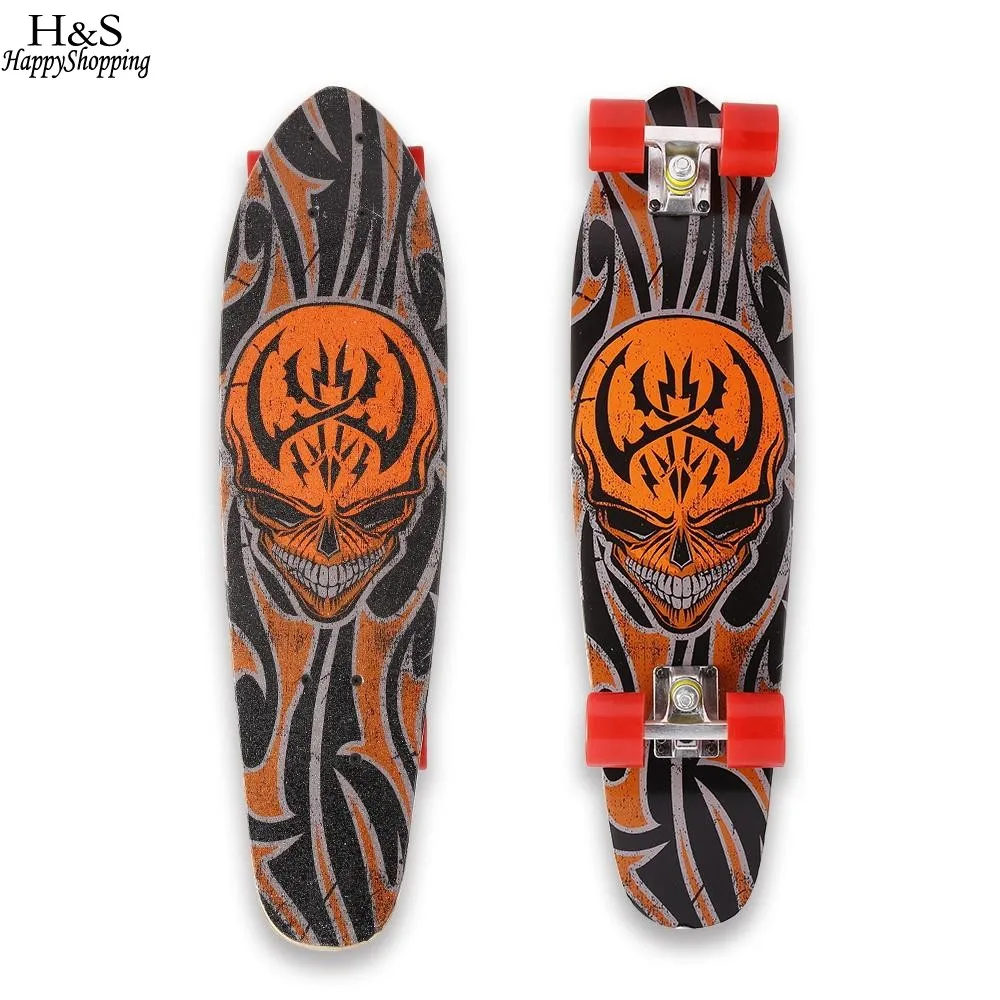 

28 Inch Cruiser Style Skateboard Complete Outdoors Fun Wooden Deck Skate Board