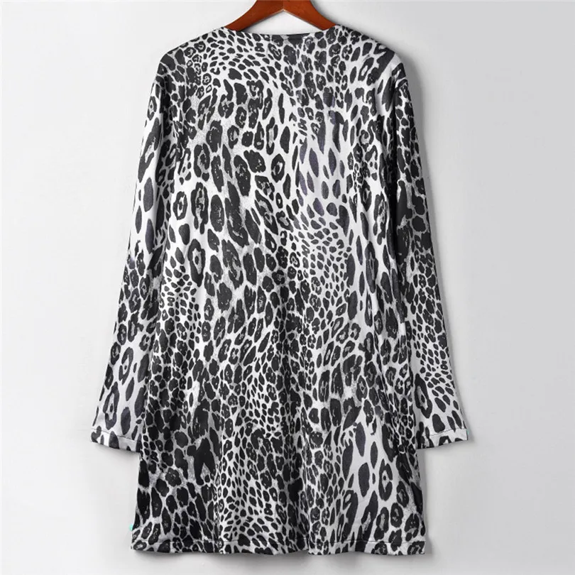  Fashion Womens Autumn Winter Casual Long Sleeve Leopard Print Fashion Coat Bllouse T-Shirt Tops Long coat New Arrival#4F01 (24)