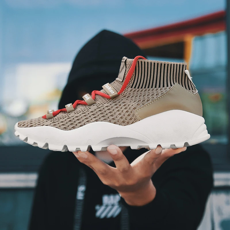 

New Arrival High Quality man Lace Up Breathable Comfortable Casual Shoes high top Lightweight Sneakers Couple Sneakers
