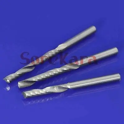 

3.175*12mm Carbide CNC Router Bits One Flutes Spiral End Mills Single Flute Milling Cutter Spiral Cutter For MDF