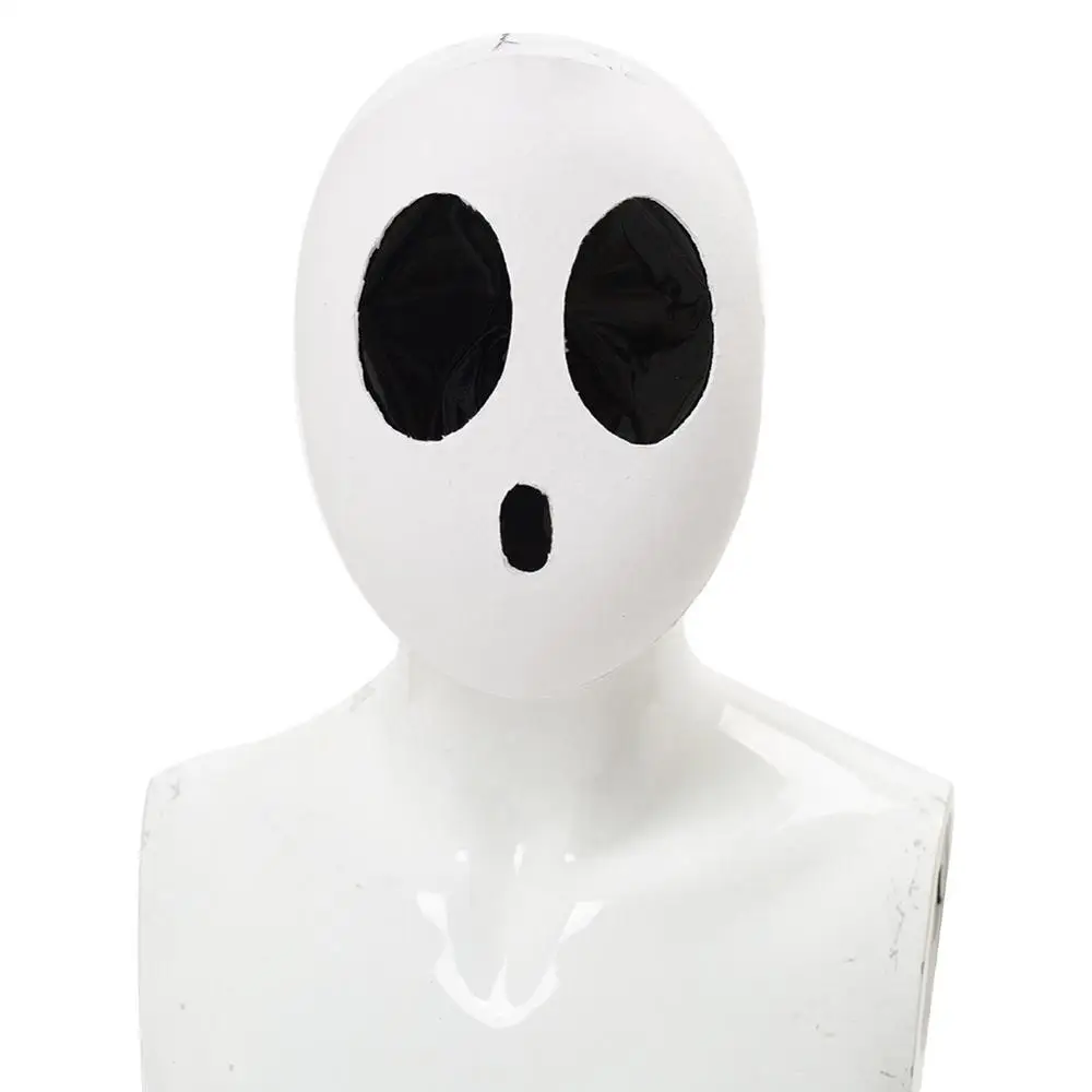 

Super Mario Shy Guy Mask Men Women White Full Face Mask Game Cosplay Cute Props Halloween Christmas Party Funny Headgear