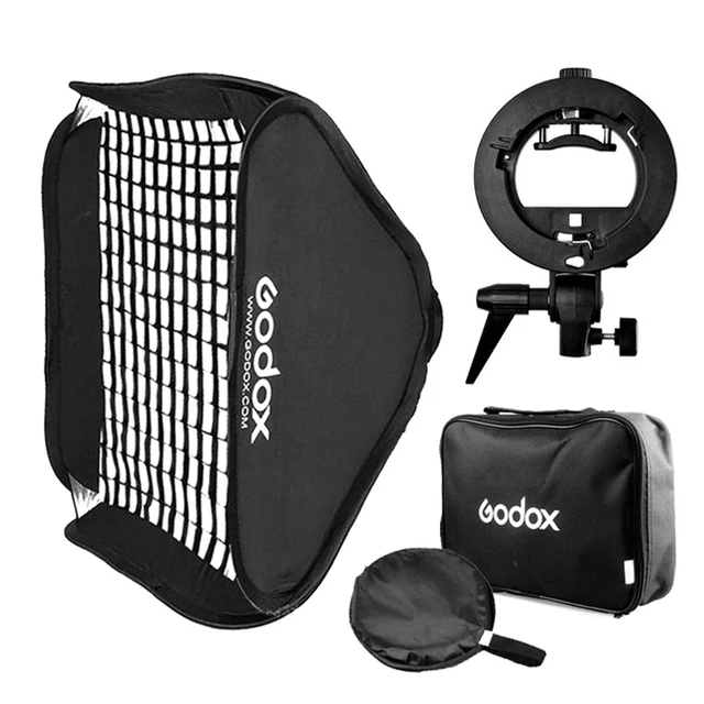 GODOX 80x80cm Foldable Flash Softbox kit with S-Type Bracket Bowens Mount  Holder for Camera Flash Speedlight Studio Photography (Softbox Kit 80x80  +S-Type) : : Electronics