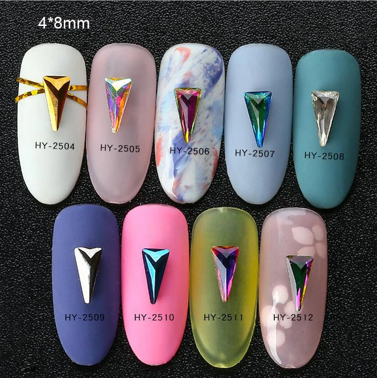 

10pcs/lot, Nail Art 3d Multicolored Diamonds Iridescent Rainbow Colors Rhinestones For Nail Tips Decorations