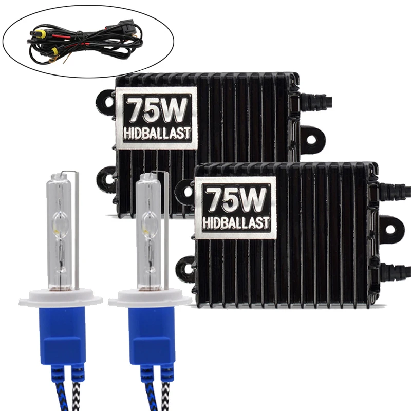 

Niscarda H1 H3 H4 H11 9006 75W 4300K 6000K 8000K Ballast HID Xenon Kit 12V Car Light Headlight 9005 9006