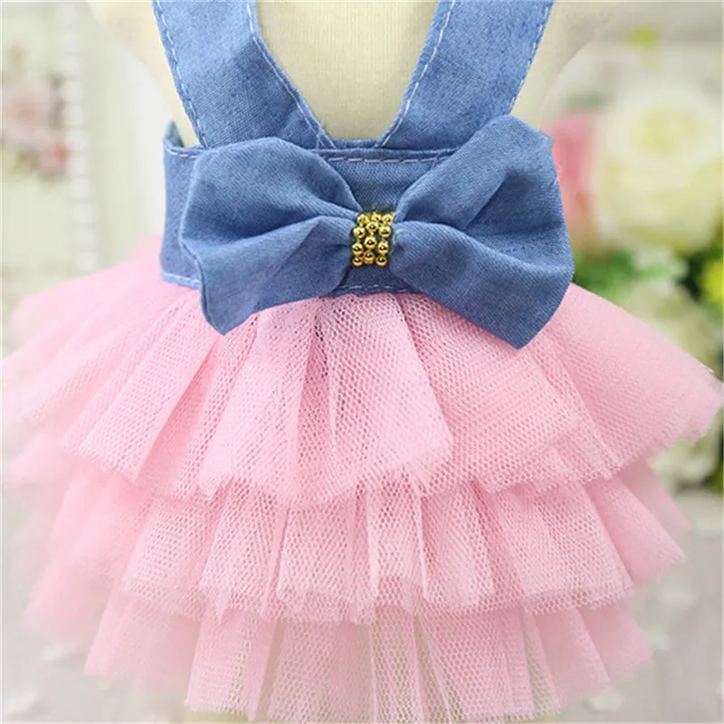 Summer Dog Dress Pet Dog Clothes for Small Dog Wedding Dress Skirt Puppy Clothing Spring Fashion Jean Pet Clothes05