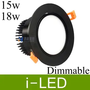 

High brightness 15w 18w Cob Led Downlight Dimmable Led recessed Spot Lights Lamp AC85-265V Milky Cover Black Shell CE&ROHS UL