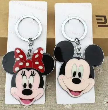 

Free shipping New 1pcs Mickey minnie head cartoon cute Charms Pendants Key Chain Keychains party toy kids gifts