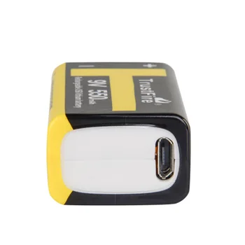 

9V 550mAh Rechargeable Lithium Battery USB Charge For Multimeter Microphone