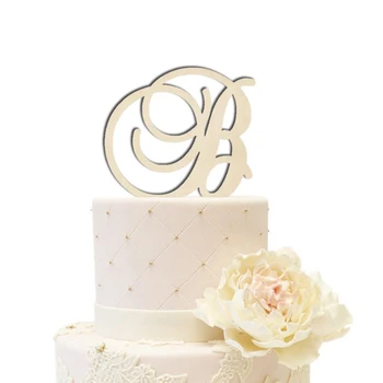 

Monogram Letter Initial Wedding Favor Birthday Party Cake Topper Alphabet Decoration for Wedding Birthday & Anniversary Cakes