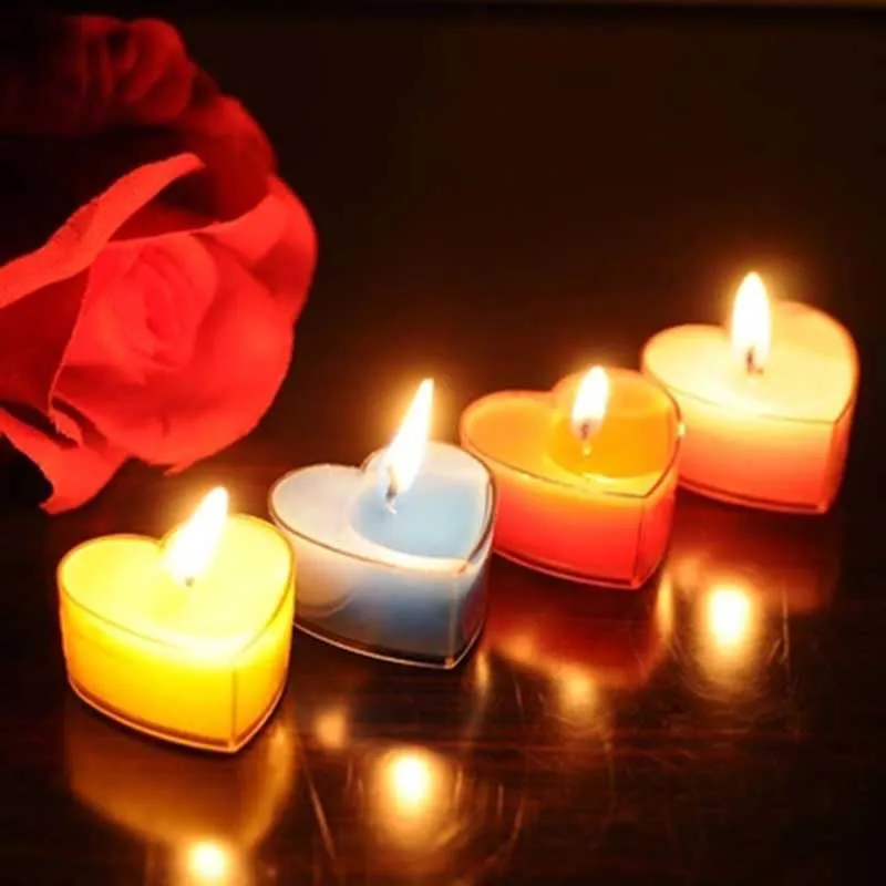 New 10 pcs/lot Warm Heart Shaped Candle Love Wedding Party Birthday