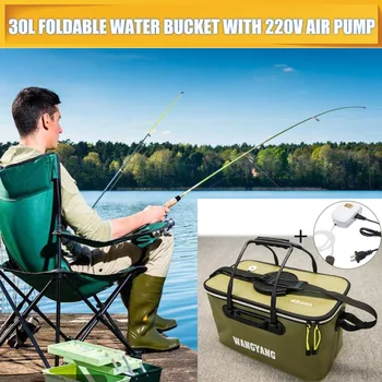 

30L EVA Portable Collapsible Folding Fishing Bucket Outdoor Barrel Camping Travel