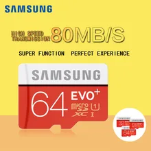 100% Original SAMSUNG EVO + Tarjeta de Memoria 128 GB/64 GB/SDXC 32 GB/16 GB/SDHC Micro SD/TF 80 MB/S Class10 de Tarjetas de Memoria Flash Envío Libre