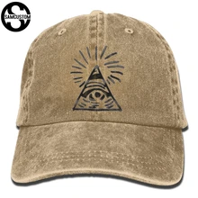 Samcustom Иллюминаты светящиеся 3D творческая личность из стираного денима Шапки осень лето Для мужчин Для женщин Гольф для загара Хоккей шапки