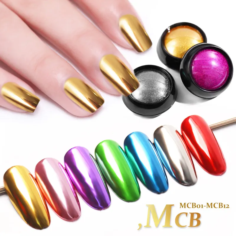 

Ultra-bright Titanium Magic Mirror Powder for nail art gold silver pure color Super Optical Metal Electroplating Powder MZ087