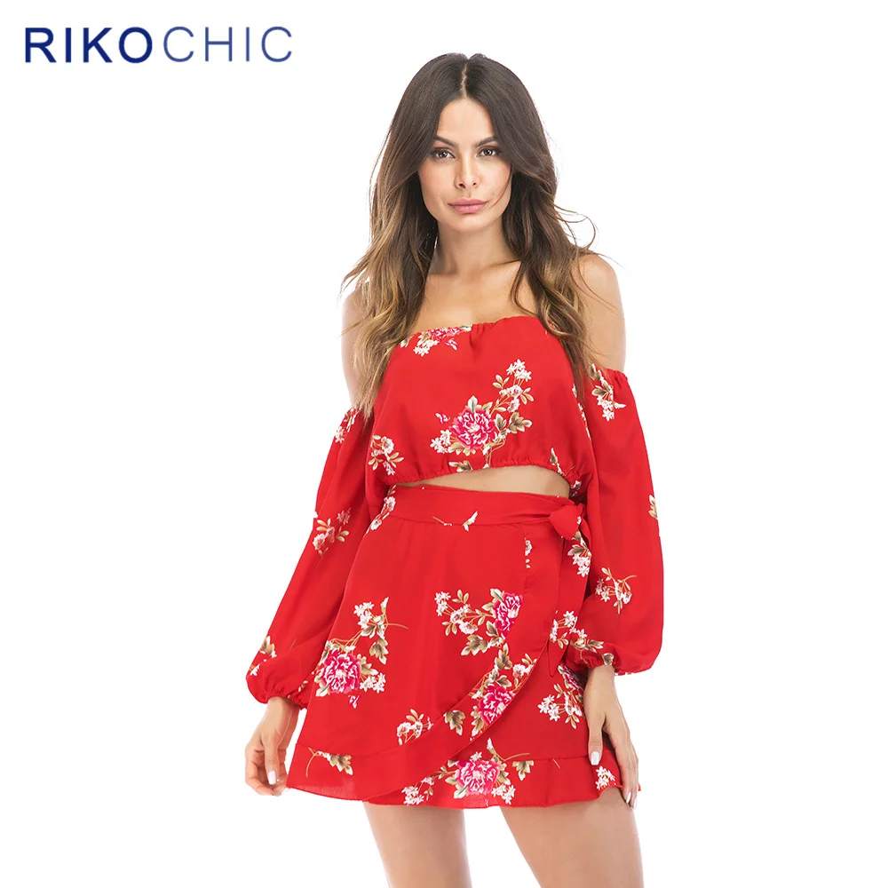 2 piece wrap skirt set