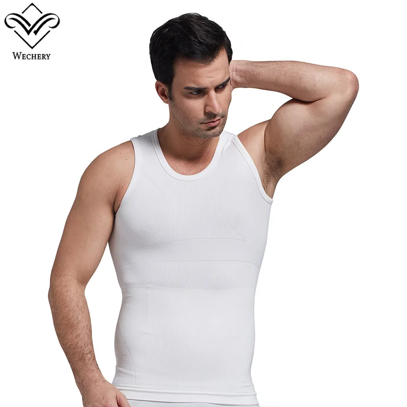 Wechery Shapers футболка для мужчин рубашки похудения нижнее белье живота корсет