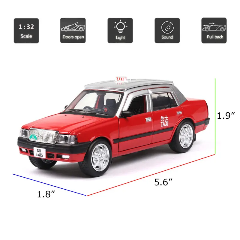 Модель автомобиля HOMMAT в масштабе 1:32 Toyota Crown модель такси литой и игрушечный