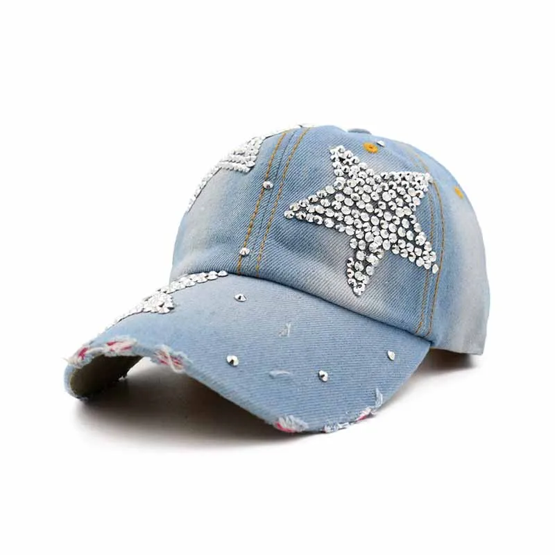Ковбойские вязаные шапки с ромбовидной пентаграммой для отдыха, регулируемые ковбойские шапки для спорта на открытом воздухе, солнцезащитные кепки для путешествий,, распродажа - Цвет: Light blue