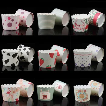 

BAKEST 100pcs/lot Small-Sized Mechanism Cake Paper Cups Cupcake Baking Paper Multi Style Cake Paper Cup Birthday Party Favor