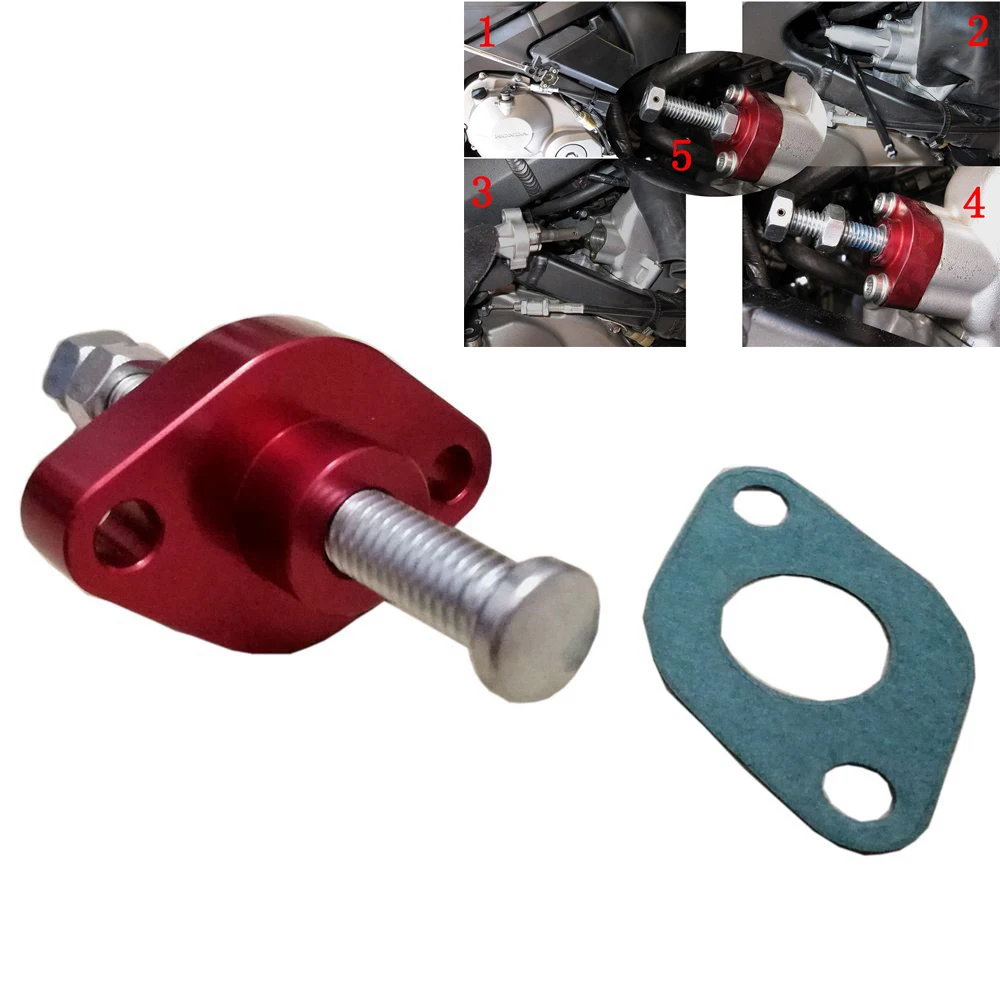 

CNC Red Anodized Billet Aluminum Motorcycle Cam Timing Manual Chain Tensioner For Suzuki DRZ400 DR-Z400 DRZ 2000-2012