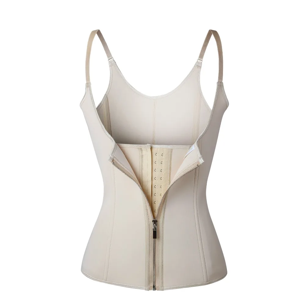 Adjustable Shoulder Strap Waist Trainer Vest Corset Women Zipper Hook