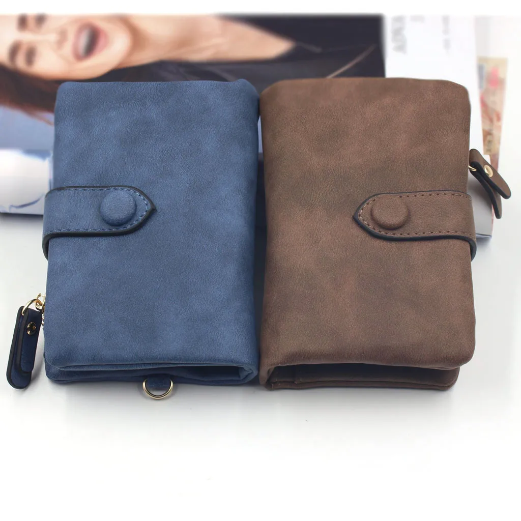 FashionTrendy Coin Purse Card LeatherWomen's Matte Wallet Short Small Fresh Student Wallet Cute Doka Women's Wallet Money Bag