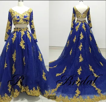 

2017 New Royal Blue Sweetheart Ball Gown Prom Dresses Beaded Embroidery Ruffles Skirt Princess Long Prom Gowns Custom Made