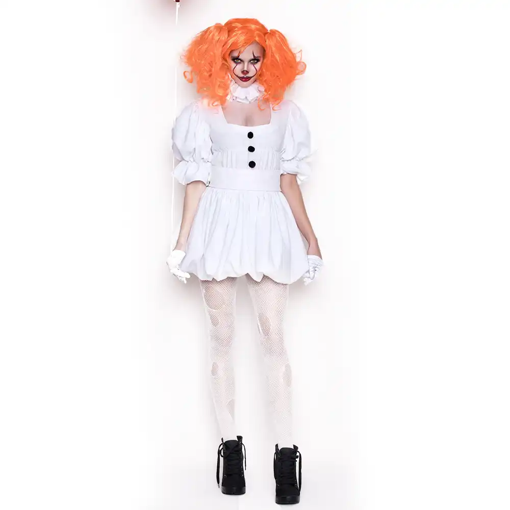 White Stephen King S It Cosplay Costume Adult Pennywise Costume Women Sexy Clown Costume For Halloween Outfit Suit Movie Tv Costumes Aliexpress White Stephen King S It Cosplay Costume Adult Pennywise Costume Women Sexy Clown Costume For Halloween Outfit Suit Movie Tv Costumes Aliexpress